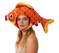 Fish Costume Hat - Soft And Crazy Plush Cosplay Cap | Novelty Headwear For Easter, Carnival, Masquerade, Club Parties, Halloween, Cosplay Events And Activities