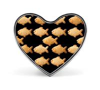 Fish Crackers Badge Pin Brooch Button Stylish Heart Shaped Decorative for Clothes Backpacks Hats