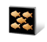 Fish Crackers Badge Pin Brooch Square Shape Button Aluminum Decor for Backpacks Hats 0.7 Inch