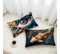 Fish Cushion Covers 40x70 Set of 2, Abstract Rectangle Pillow Cases with Hidden Zipper, Soft Velvet Pillow Case 70x40cm, Double Sided Printing, Pillowcases for Bed Sofa Bedroom Outdoor Decor A-4936