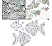 Fish Cutting Dies for Card Making，Fish Cutting Dies Cut Stencils for DIY Scrapbooking Photo Album Decorative Embossing Paper Dies for Card Making Templated+Cute Brooch Pin