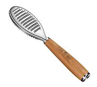 Fish Descaler Tool with Stainless Steel Blade and Wooden Handle Designed for Comfortable Grip and Effective Scale Removal with Special Grooves to Catch Scales