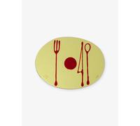 Fish Design By Gaetano Pesce Fish Design By Gaetano Pesce Table Mates Cutlery-Print Resin Placemat 50cm Yellow And Matt Cherry