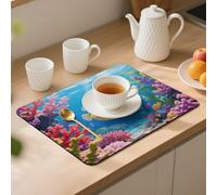 Fish Desk Mat Washable Table Protector Waterproof Table Cover Protector Desk Placemats Heat Resistant Non-Slip Desks Cover for Desktop, Coffee Dining Tables 40x30cm