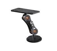 Fish Detector Mount with 1" Ball B Size Double Socket Arm,Aluminum Round Rectangular Plate with 1 in/25mm/B Size Ball Adapters,with AMPS Holes,Compatible with Garmin,Lowrance, Humminbird (Medium Arm)