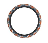 Fish Doodle Pattern Printed Steering Wheel Cover Elastic Stretch Car Wheel Wrap Breathable Non-Slip Steering Wheel Protector for Car Truck SUV
