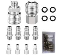 FISH DRAGATE 10 pcs 1/4" bsp air line connectors Compressor,air Compressor Accessories with Box,couplings Tools Plug kit,Airline Compressor Fittings,Thread Coupler Tools Set