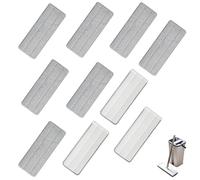 FISH DRAGATE 10pcs Microfibre Mop Pads, Replacement Heads, 32x12cm, Wet&Dry, Grey, For Floor, Hardwood, Marble, Ceramic Tile
