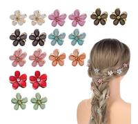 FISH DRAGATE 18pcs Mini Flower Claw Clips, 9 Colors, Women's Hair Accessories, Cute & Elegant, Perfect for Daily Use & Special Occasions