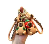 FISH DRAGATE 2 pcs mini capybara key ring,cute keychain,key chain rings clips,funny animals figure keyring,cartoon capybara,ute keyring for car, wallet, backpack,for men and women