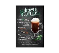 FISH DRAGATE Drinks And Cocktails Irish Coffee Canvas Poster Wall Art Decor Print Picture Paintings for Living Room Bedroom Decoration Unframe-style 16x24inch(40x60cm)