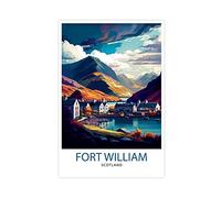 FISH DRAGATE Fort William Scotland Travel Landscape Canvas Poster Wall Art Picture Print Modern for Living Room Bedroom Home Decor Unframe 12x18Inch(30x45cm)