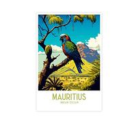 FISH DRAGATE Mauritius Travel Landscape Canvas Poster Wall Art Living Room Aesthetic Bedroom Decor Frameless 12x18Inch(30x45cm)