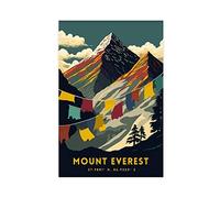 FISH DRAGATE Mount Everest Travel Landscape II Canvas Poster Wall Art Living Room Aesthetic Bedroom Decor Frameless 16x24inch(40x60cm)
