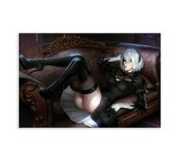 FISH DRAGATE Nier Automata 2B 5 Canvas Poster Wall Art Decor Print Picture Paintings for Living Room Bedroom Decoration Unframe-style 12x18inch(30x45cm)