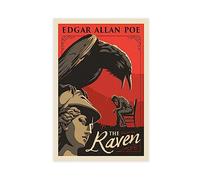 FISH DRAGATE The Raven Edgar Allan Poe Literary Classics Poster Canvas Poster Wall Art Decor Print Picture Paintings for Living Room Bedroom Decoration Unframe-style 12x18inch(30x45cm)