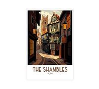 FISH DRAGATE The Shambles York Travel Landscape Canvas Poster for Living Room Office Home Decor Modern Wall Art Gift Unframe 20x30Inch(50x75cm)