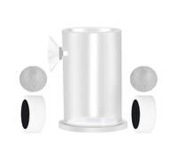 Fish Feeder - Clear Aquarium Shrimp Feeder | With Suction Cup, Anti-Drive Ring & Leaknet - Cylindrical Feeding Accessory for Adult Fish