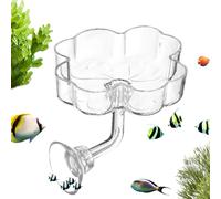 Fish Feeder - Flower-shaped Feeding Bowl with Suction Cup for Aquarium, Transparent Fish Tank Feeding Bowl - for Turtles, Betta, Tetra, , Freshwater and