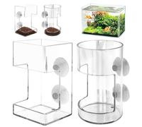 Fish Feeder for Aquarium, Acrylic Fishs Feeding Tube Ring with Suction Cup, No Mess Feeder Dish Accessories, Turtle Shrimp Fishs Tank Stand for Fish Tank,Preventing Food Scattering(Mix)