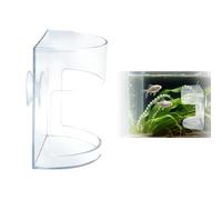 Fish Feeder for Aquarium, Transparent Fish Tank Dish Tray Floating & Sinking Food Container Holder Dispenser with Double-Sided Suction Cup for Turtle Shrimp Feeding (Half Arc)