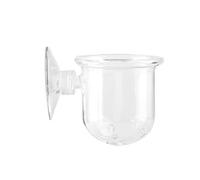 Fish Feeder, Red Worm Feeder Small Crystal Glass Plant Feeding Cup Aquarium Glass Cone Feeder with Suction Cup for Aquarium (24x17x18cm / 9.4x6.7x7.1in)