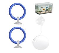 Fish Feeder Ring | Floating Round Feeder - with Strong Suction Cup Betta Food Ring | for Turtle Guppy Vacation Enrichment Accessories