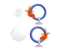 Fish Feeding Ring - Round Suction Cup Feeder, Floating Round Feeder, Interactive Fish Toy, Strong Suction Cup Swimming Rings | Betta Turtle Tank Accessories To Enrich The Guppy