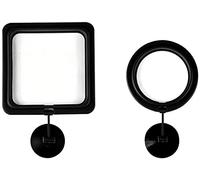 Fish Feeding Ring Turtle Aquarium Automatic Fish Food Feeder Floating Food Feeding Square Ring with Suction Cup 2pcs Black