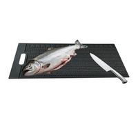 Fish Fillet Mat - 50x30cm Non-Slip PVC Cleaning Station | Portable Draining Board With Integrated Measuring Scale | Heavy-Duty Fish Scaler And Processing Pad For Outdoor Fishing And Kitchen