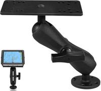 Fish Finder Ball Mount 1.5" C-Size Aluminum for Garmin ECHOMAP/Striker, Lowrance Elite/Hook/HDS & Humminbird Helix - 360° Rotation, ±90° Tilt, Marine Grade, Universal Mounting Plate