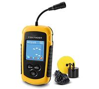 Fish Finders Depth Finders Fish Finder LCD Color Screen Portable Wired 100M Depth Range Sonar Echo Sounders Fishfinder for Boat Kayak Sea Fishing (Color : Light Grey) (Light Yellow)