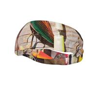 Fish Fisherman Barn Door RusticHair Bands for Men Woman Headband Running Headband Sweat Wicking Gym
