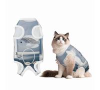 Fish Floating in The Bedroom Custom Patterned Surgery Suit for Dogs Cat- Post-Surgery Recovery, Wound Care, and Anxiety Relief - Soft Cotton Dog Pajamas with Full Belly Coverage Small