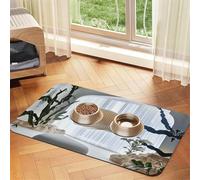 Fish Floating in The Bedroom Pet Feeding Mat Dog Cat Eating Food Absorbent Leather Tablecloth for and Water Bowl Waterproof No Stains Quick Dry Non-Slip 23.62 * 15.75IN