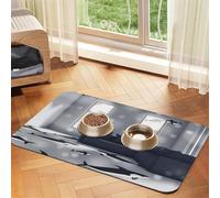 Fish Floating in The Bedroom Pet Feeding Mat Dog Cat Eating Food Absorbent Leather Tablecloth for and Water Bowl Waterproof No Stains Quick Dry Non-Slip 17.72 * 11.8IN