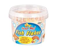Fish Food Flakes 50g Tub Nutrient-Rich Cold Water Pond & Tank Fish Food Balanced Diet with Vitamins A, D3 & E Floating Flakes for Goldfish, Koi, Tropical