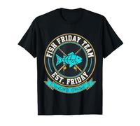 Fish Friday Team Vintage Athletic Emblem Fishing Rods T-Shirt