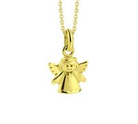 fish Girls Gold Necklace With Guardian Angel Pendant In 333 Pure Gold Adjustable Length