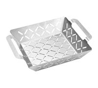 Fish Grill Basket, Robust Portable Frying Pan with Long Handle, Grill Basket for Fish Grilling, for Camping, Garden, Patio, Picnic, Tailgating, Party, Corn, Potato, Meat, Seafood, Hot