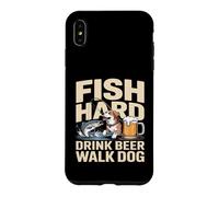Fish Hard Drink Beer Walk Dog Case for iPhone XS Max