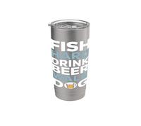 Fish Hard Drink Beer Walk Dog Stainless Steel Insulated Tumbler