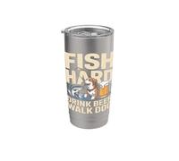 Fish Hard Drink Beer Walk Dog Stainless Steel Insulated Tumbler