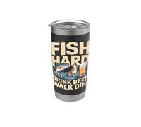 Fish Hard Drink Beer Walk Dog Stainless Steel Insulated Tumbler