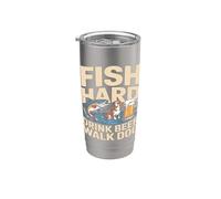 Fish Hard Drink Beer Walk Dog Stainless Steel Insulated Tumbler