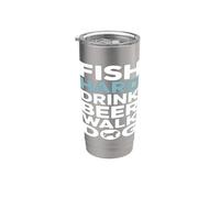Fish Hard Drink Beer Walk Dog Stainless Steel Insulated Tumbler