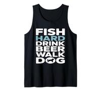 Fish Hard Drink Beer Walk Dog Tank Top
