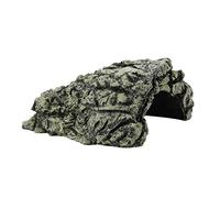 Fish Hiding Cave, Reptile Hide, Dual-Function Design, User-Friendly Structure and High Realism for Gecko, Frogs, Fish, with Aquarium Reptile Basking Hide Tank Decorations (#2)