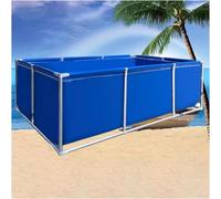 Fish Holding Tank, Temporary Above Ground Pool for Garden, Canvas Stock Tank with Drain Valve, 2m x 2m x 0.5m, Ideal for Pond Fish