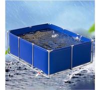 Fish Holding Tank, Temporary Above Ground Pool for Garden, Canvas Stock Tank with Drain Valve, 2m x 2m x 0.5m, Ideal for Pond Fish
